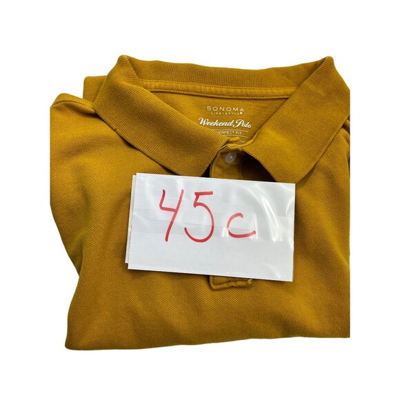 Sonoma Medium Weekend Polo Shirt Mustard 100% Cotton Casual & Comfortable 45c - Picture 7 of 7